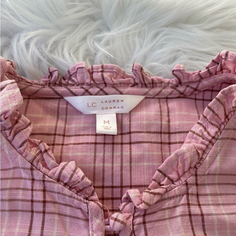 Lauren Conrad - Plaid Button-down Blouse - Size Medium - Picture 3 of 9